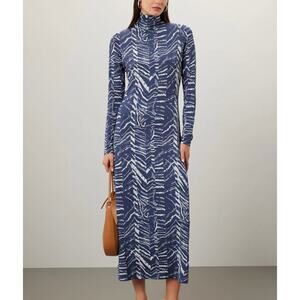 Marie Oliver Blue and White Midi Dress